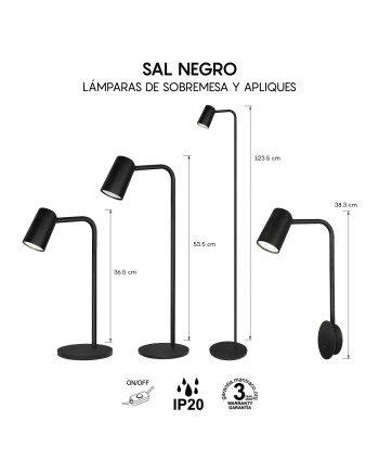 SAL NEGRO * PIE SALON GU10 NEGRO